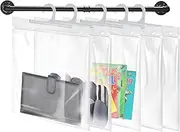 Hanging Storage Bags 24 Pack, Large Hook 10 x 12.5-inch Clear Plastic Bags for Classroom, Library and Pharmacy Use
