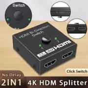 HDCP 2.0 In Out Splitter HDMI 2 in 1 4K Bi Direction 3D Hub Switch Switcher UHD