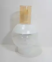 Set of 2 Vintage Satin Lamp Globes Chimneys Unique Design Etched Crystaling