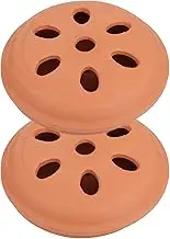 Ciieeo 2 Pcs Mosquito Coils Holder Terracotta Incense Holder Coil Incense Burner with Cover for Outdoor Patio Pool Side Camping Hiking Fishing