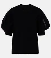 [Sacai] Sacai Cotton twill and jersey T-shirt AU 12 black