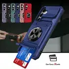 For Samsung Galaxy A15 A25 A35 A14 Shockproof Armor Card Slot Ring Stand Case