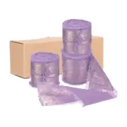 3pcs Chiffon Ribbon, 1"x5 Yard Silk Ribbon, Purple Glitter Fabric Ribbon