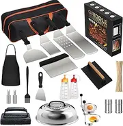 120 Pcs Griddle Accessories Kit, Griddle Accessories for Blackstone - Perfect Flat Top Grilling Accessories, Professional Round Melting Dome with Cast Iron Smash Burger Press for Barbecue.