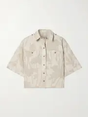 [Brunello Cucinelli] Brunello Cucinelli - Floral-print Linen Shirt - Beige - x small x small Neutrals
