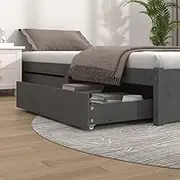 Solid Pine Wood Bed Drawers 2 pcs Grey with Wheels, 90x93x18 cm, Easy Assembly, Under Bed Storage Solution for Bedroom Furniture