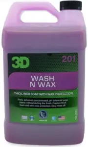 3D Wash N Wax Car Wash Soap, Scratch Free Soap With Wax Protection 1 Gal (3.78L)