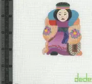 Dede Needlepoint Traditional Asian Woman Hand Painted Canvas Ornament NEW