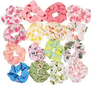 DRESSOOS 16pcs Fruit Pattern Hair Ties for Elastic Ponytail Holders Hair Accessories for Women Mixed Styles for Everyday Use