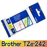 在飛比找遠傳friDay購物精選優惠-Brother TZe-242 護貝標籤帶 18mm 白底紅