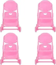 4Pcs Stroller Playset Plastic Doll Accessories for Role Playing and Educational Fun Lightweight and Portable Pretend Play for Creative Learning