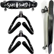 [Pmsanzay] 2 Pack Universal Skateboard Wall Mount Rack. Horizontally/Vertically Wall Mounted Storage - Fits Virtually All Cruiser Boards, Skateboards, Penny Boards, Longboards,etc (Hardware Included)