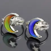 Crescent Moon Star Magic Mood Ring Temperature Emotion Feeling Colour Changing