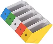 Ciieeo 1 Set Color Document Holder Paper Folders Book Bins with Labels Color Folders File Racks for Desktop Paper Organizer Folder File Cabinet File Holder Student Shelf Vertical