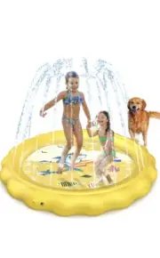 Dillitop Sprinkler for Kids Splash Pad Wading Pool and Kiddie Pool - Yellow