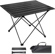 WinkleStar 55x41cm Folding Camp Table, Portable Camping Table Foldable, Lightweight Outdoor Table for Picnic BBQ, Compact Aluminum Alloy Desk with Carry Bag, 50kg Heavy Duty & Anti-Slip Base