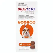 Bravecto Orange Flea & Tick Chew Treatment 4.5-10Kg Dog - 2pk