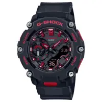 在飛比找momo購物網優惠-【CASIO 卡西歐】G-SHOCK 火焰紅黑雙顯手錶(GA