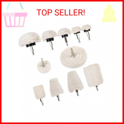 11pcs Buffing Wheel for Drill, Polishing Pad for Drill with 0.25" Hex Shafts, Co