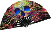 Handheld Fan Foldable | Rainbow Folding Fan | Rainbow Hand Held Folding Fan, Chinese and Japanese Handheld Fan Dancing Fan, Fold Hand Fan for