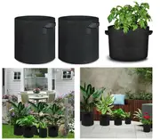 5pc Grow Bags 3 Gallon Fabric Plant Pots Bag Pouch Root Container Planter