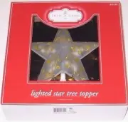 Trim A Home Lighted Star Tree Topper, 8 x 3 x 7 inches, Gold Glitter, New