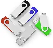 USB 2.0 Flash Drives Bulk Real Capacity Swivel Thumb U Disk - 5 Pack (Mix Colors) (5X 1GB)
