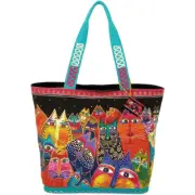 Laurel Burch Shoulder Tote Zipper Top 19.5"X6.75"X15"-Fantasticats (Pack of 1)