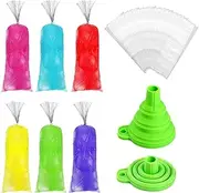 100 Freezer Tubes - Frost Proof Tubes, Deep Freeze Tubes | Food Grade PE Ice Bags, Bags Ice Ice Cream Mold Bags a Silicone Funnel for Making Ice Cream Ice Candy