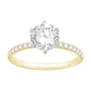 Bevilles Solitaire Ring with 1.75ct of Laboratory Grown Diamonds in 18kt Yellow and White Gold