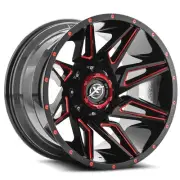 20x9 XF Off-Road XF-218 Gloss Black & Red Milled Wheel 8x6.5/8x170 (0mm)
