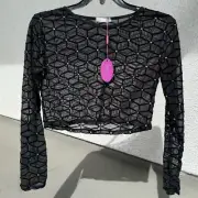 Avidlove Women Mesh CropTop Long Sleeve NWT medium