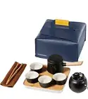 Portable Kungfu Tea Sets 8 Piece, Cute Mini Travel Gongfu Tea Set with Tea Pot,