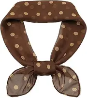 [Yizelli] 65cm Chiffon Dot Scarf 25.60 Inch Lightweight Sheer Square Scarf for Women