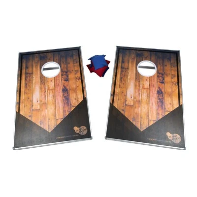 CORN HOLE TOSS - Game Board Set | Party Game Bean Bag - Deluxe Timber Design