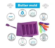 Silicone Butter Mold Set Purple Holds 8 Tablespoons 4oz Standard Butter Stick Si