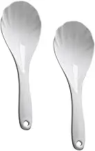 HOMOBABE 2Pcs Nonstick Rice Paddle Spoon Kitchen Rice Scooper High Temperature Resistant Sleek Design for Easy Serving and Cooking