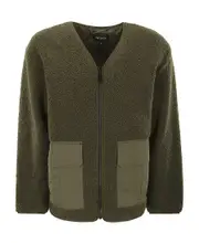 Devin Liner panelled fleece jacket L,M Black