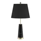 68cm Black Marble Bedside Desk Table Lamp Living Room Shade Cone Shape Base