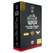 DC Direct Gold Label Super Powers Batman Superman and Wonder Woman Black and White Accent Edition Action Figure 3 Pack