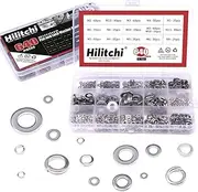 Hilitchi 640-Pcs [8-Size] 304 Stainless Steel Flat Flat Washer and Lock Washer Assortment Set - Size Included: M2 M2.5 M3 M4 M5 M6 M8 M10