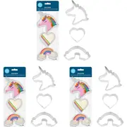 9pc R&M Stainless Steel Unicorn Cookie Cutter Set Kitchen Baking Mould SLVR