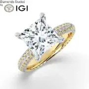 Princess Solitaire Labgrown Diamond Engagement Ring 14k Yellow Gold 4.00 Ct