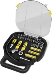DNA Motoring TOOLS-00027 Yellow 64 Pcs Handy Small Fastener Removal Tool Set Scr