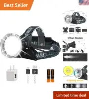 Rechargeable Headlamp Super Bright 100000 Lumens - 4 Modes LED Head Lamp USB ...
