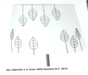 Ikea Lamp Light Shade Black Metal Leaf Decorations Edsvalla 102.979.77 15621
