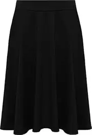 [Shop & Stop] Womens Ladies Flared Elastic Plain Waist Skater Skirt Plus Size