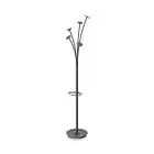 Alba Festival Coat Stand with Umbrella Holder, 5 Knobs, 14w x 14d x 73-2/3h, Bla