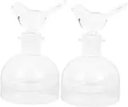 Alipis 2Pcs Transparent Glass Fragrance Storage Bottles with Chic Design for Home Decor Perfume and Essential Oils for Dresser and Living Room