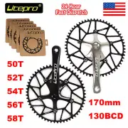 Litepro MTB Road Bike 130BCD Crankset 50-58T Folding Chainring 170mm Crank Arm